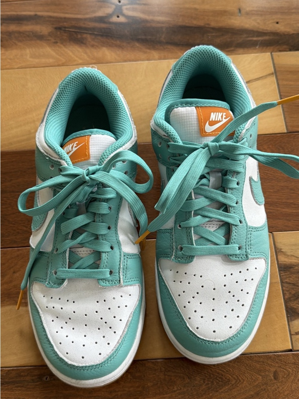Nike Women’s Low-Top Sneakers in Teal, White and Orange